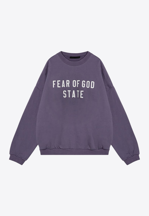 Fear Of God Essentials Logo Print Crewneck Sweatshirt Lavender 192BT246237F/P_FEARE-LA