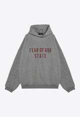 Fear Of God Essentials Logo Print Hooded Sweatshirt Gray 192BT246251F/P_FEARE-DH