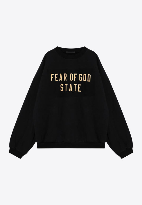 Fear Of God Essentials Logo Print Crewneck Sweatshirt Black 192BT246260F/P_FEARE-BLK