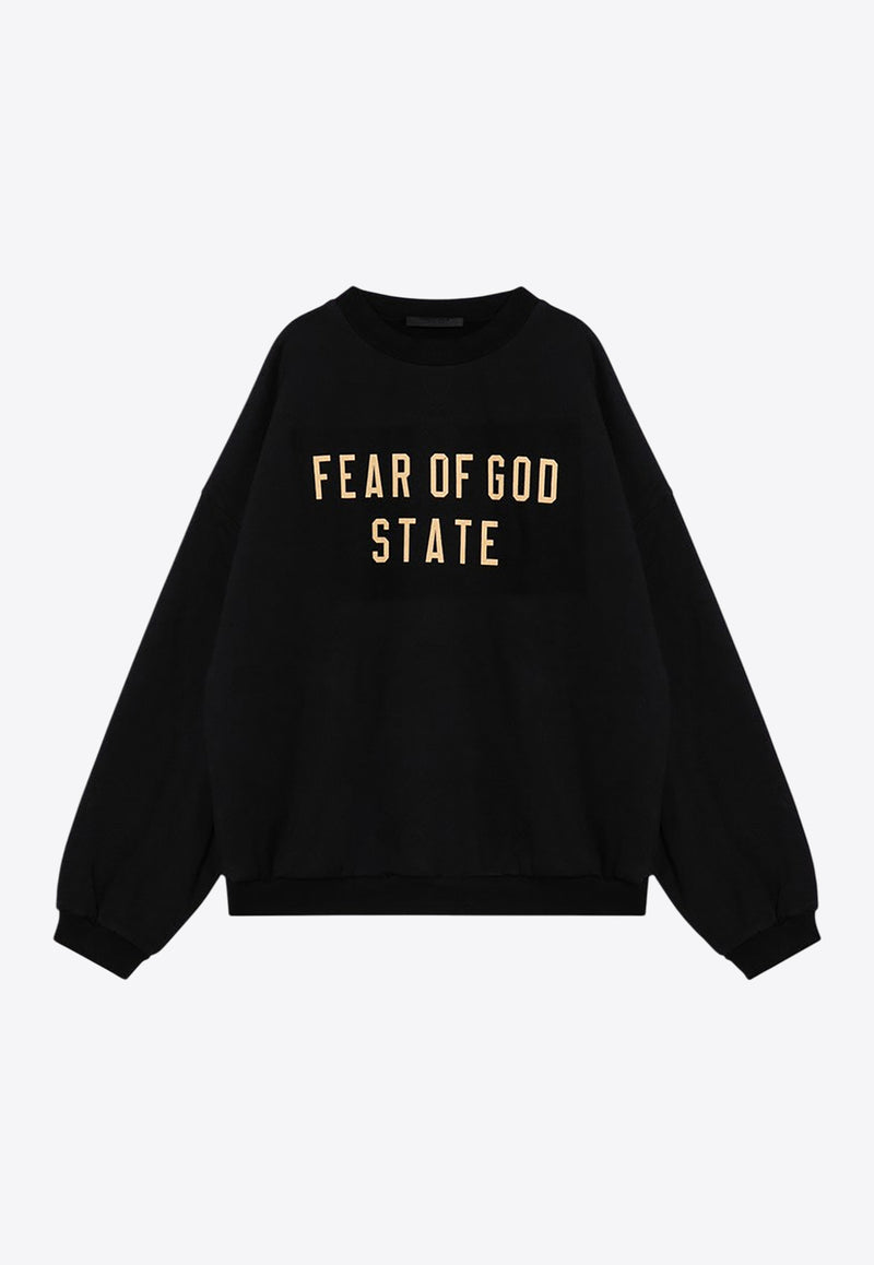 Fear Of God Essentials Logo Print Crewneck Sweatshirt Black 192BT246260F/P_FEARE-BLK