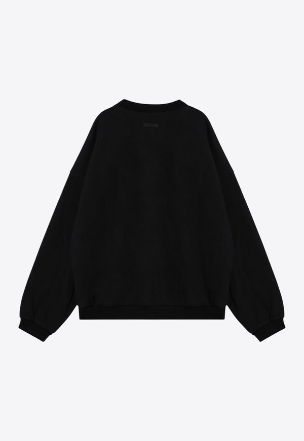 Fear Of God Essentials Logo Print Crewneck Sweatshirt Black 192BT246260F/P_FEARE-BLK