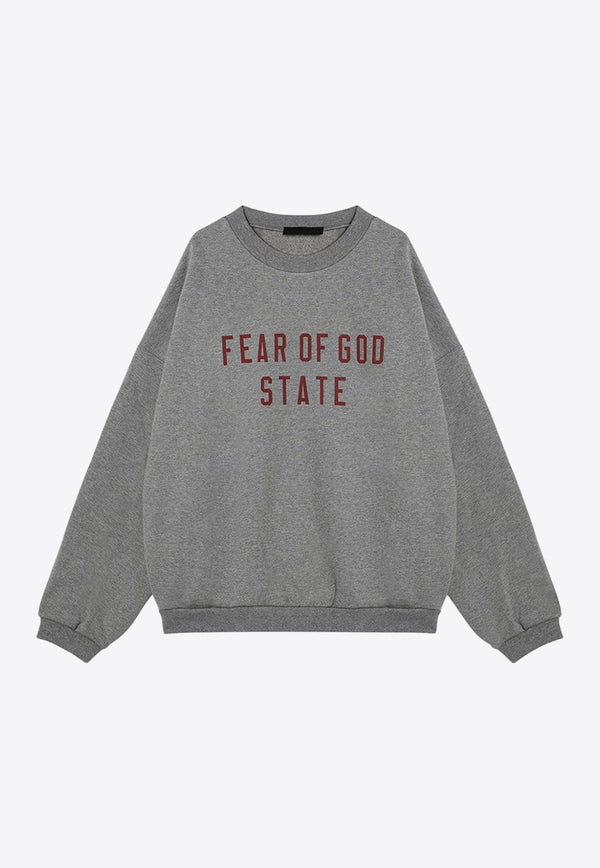 Fear Of God Essentials Logo Print Crewneck Sweatshirt Gray 192BT246261F/P_FEARE-DH