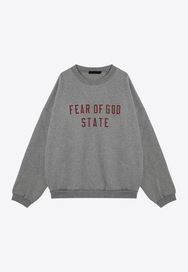 Fear Of God Essentials Logo Print Crewneck Sweatshirt Gray 192BT246261F/P_FEARE-DH