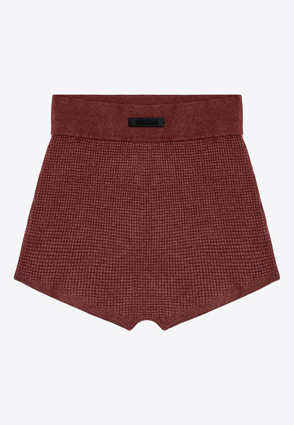 Fear Of God Essentials Honeycomb Logo Patch Mini Shorts Burgundy 192BT247256FW/P_FEARE-CR