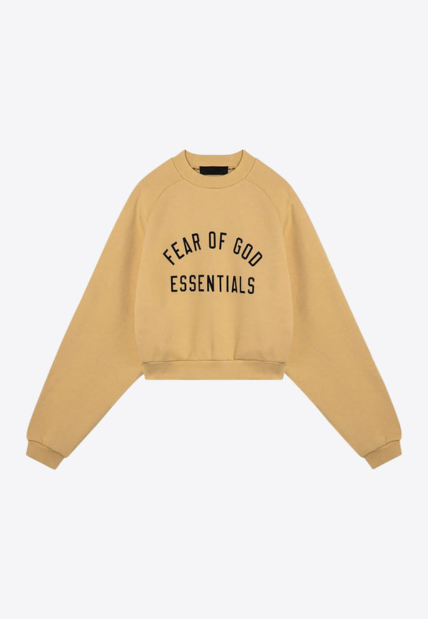 Fear Of God Essentials Logo Print Cropped Sweatshirt Amber 192BT247383FW/P_FEARE-AM