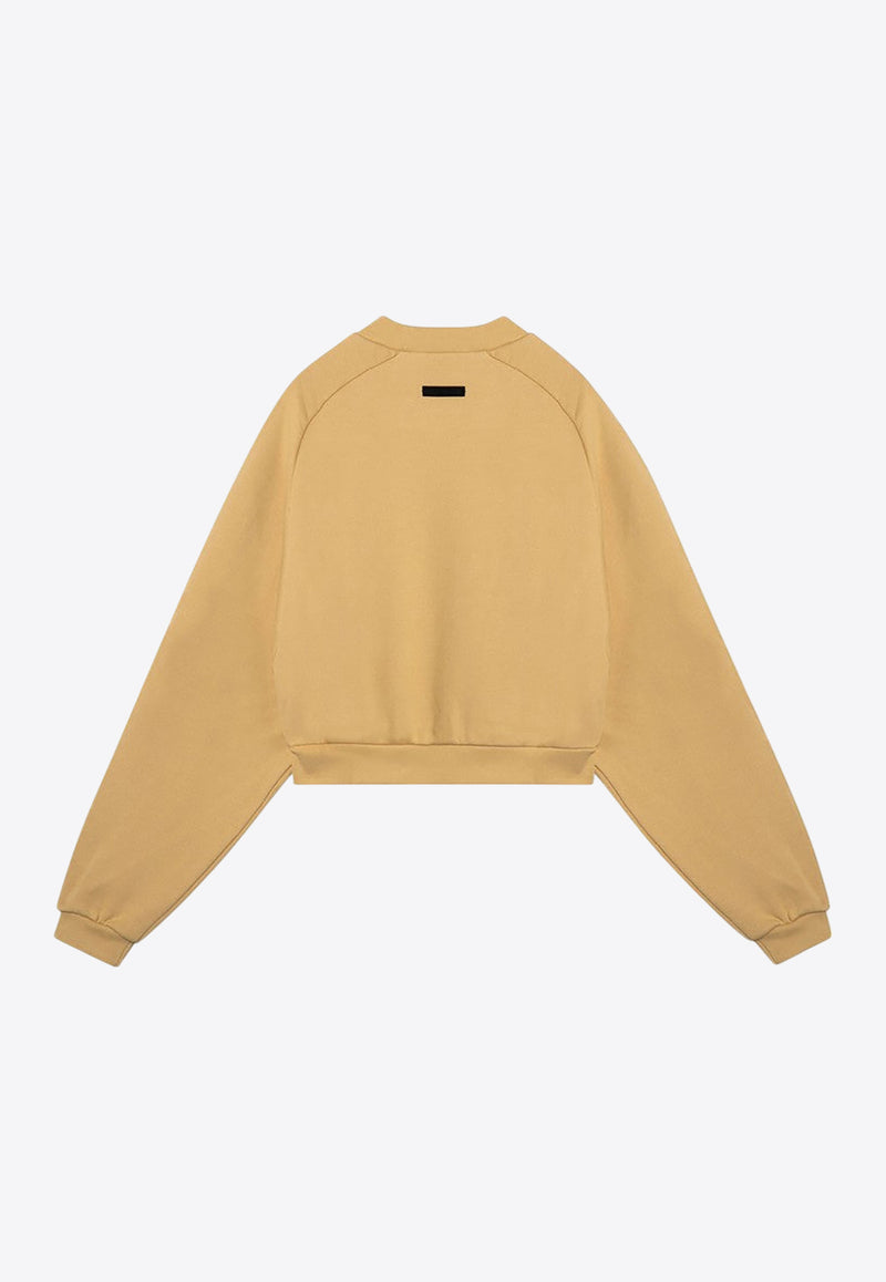 Fear Of God Essentials Logo Print Cropped Sweatshirt Amber 192BT247383FW/P_FEARE-AM