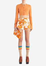 Etro Berry Print Denim Shorts 19538-9027 0750 Orange