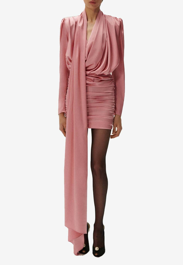 Magda Butrym Draped Silk Mini Dress 197424PINK