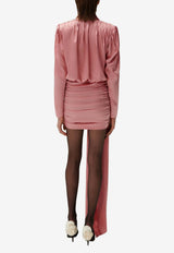 Magda Butrym Draped Silk Mini Dress 197424PINK