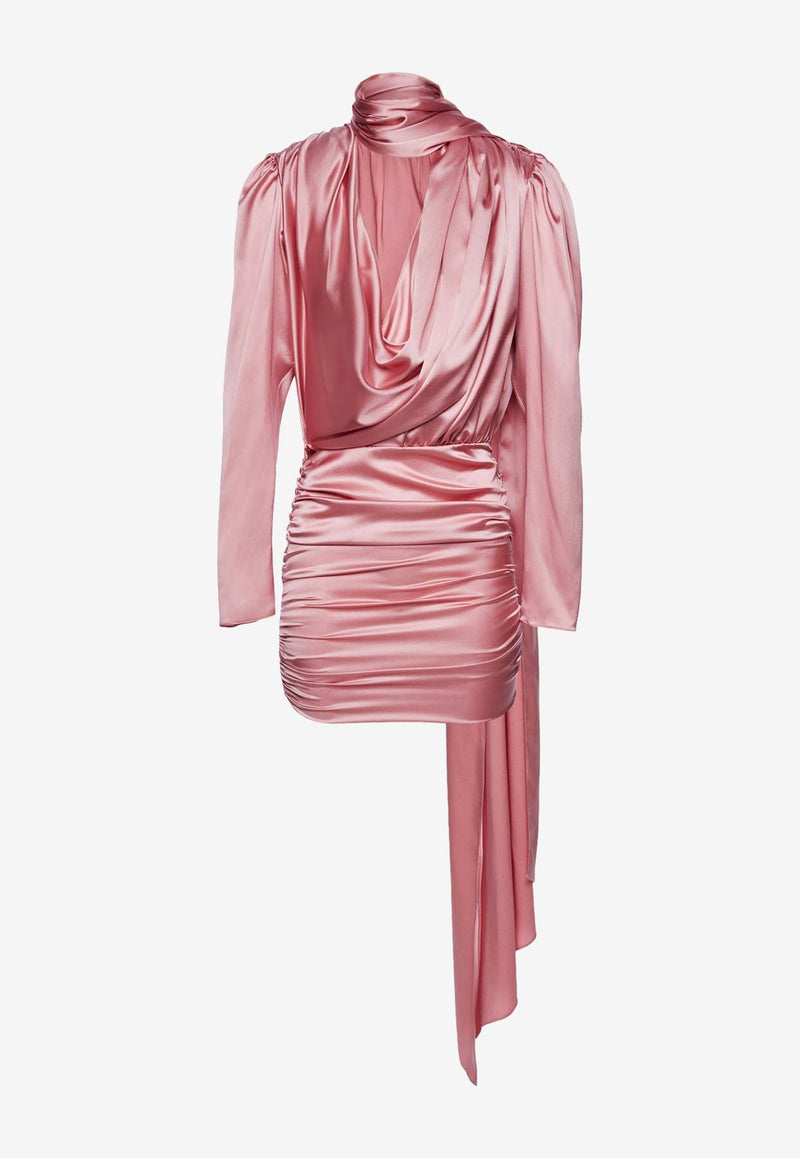 Magda Butrym Draped Silk Mini Dress 197424PINK