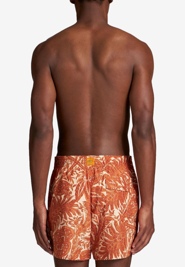 Etro Floral Print Swim Shorts 1B351-0116 0751 Orange