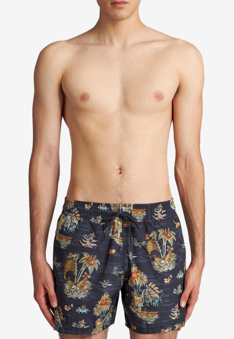 Etro Floral Print Swim Shorts 1B351-0131 0200 Multicolor