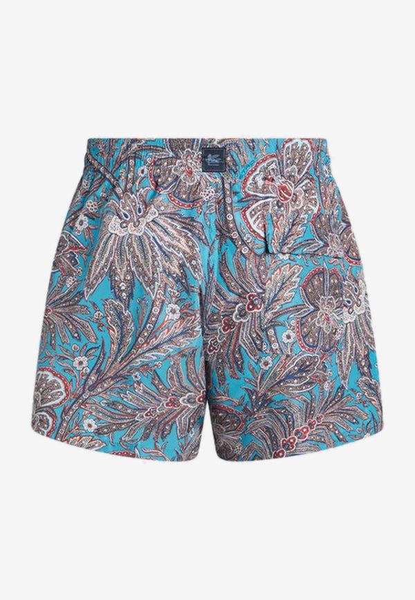 Etro Paisley Foliage Print Swim Shorts 1B351-5491 0250 Multicolor