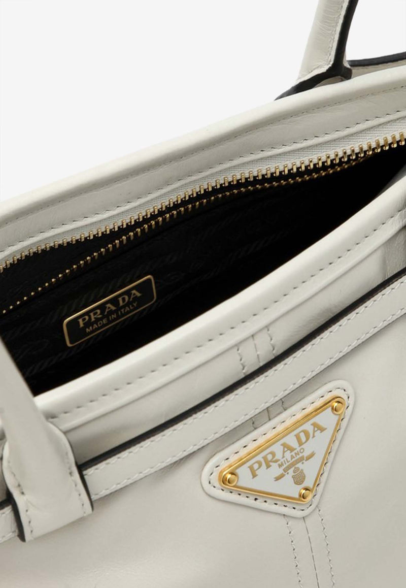 Prada Medium Leather Shoulder Bag White 1BA426MOO2CYR/Q_PRADA-F0PG7