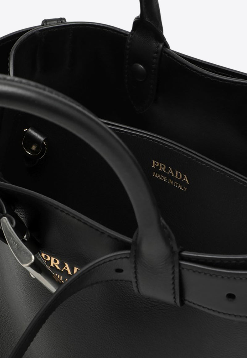 Prada Small Belted Leather Top Handle Bag Black 1BA434OBO2CY9/O_PRADA-F0002