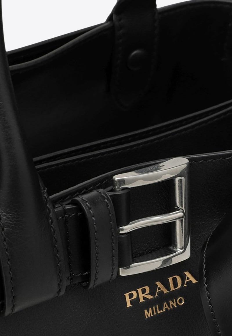 Prada Small Belted Leather Top Handle Bag Black 1BA434OBO2CY9/O_PRADA-F0002