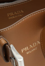 Prada Medium Buckle-Belt Leather Top Handle Bag Caramel 1BA434OBO2CY9/O_PRADA-F03BH