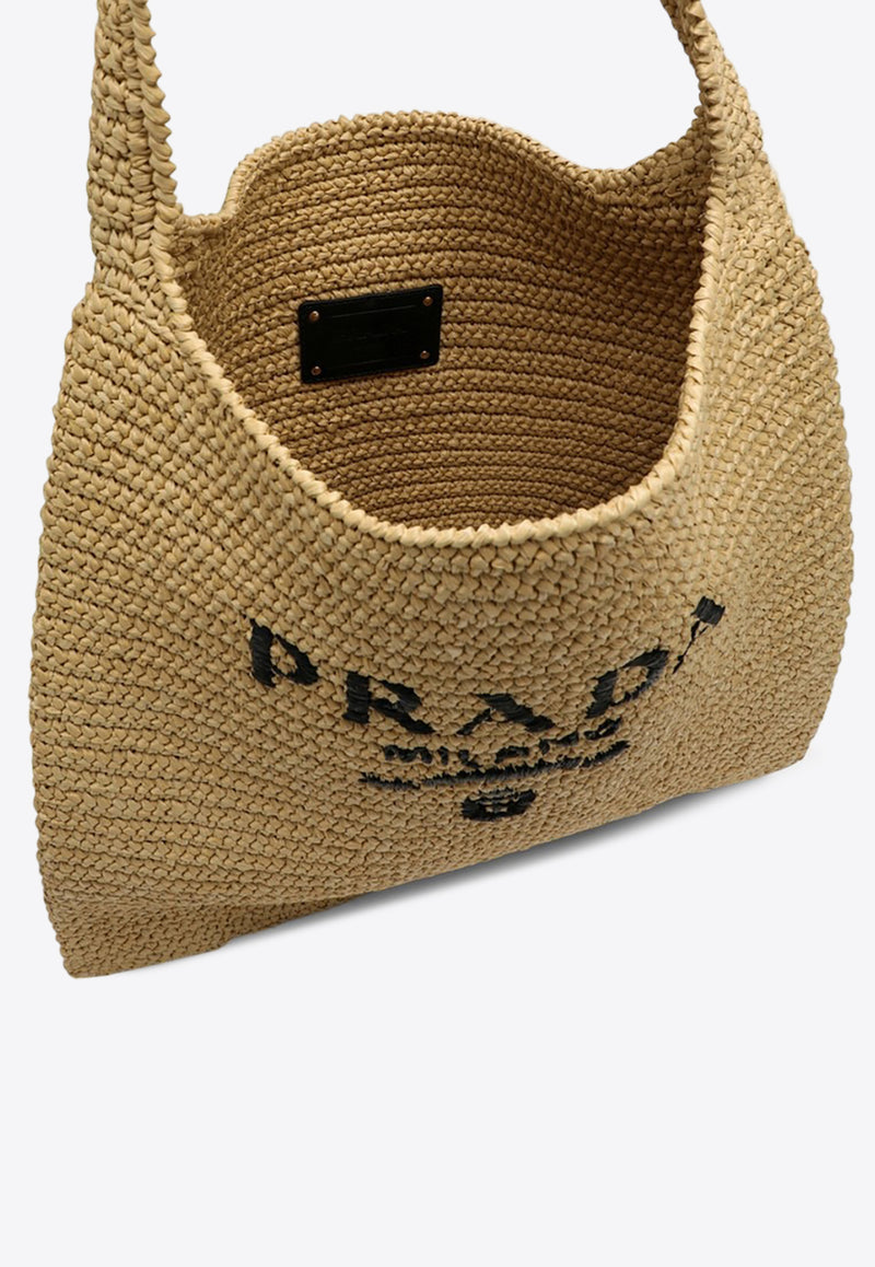 Prada Logo Lettering Raffia Tote Bag Beige 1BC182OOL2A2T/M_PRADA-F0018