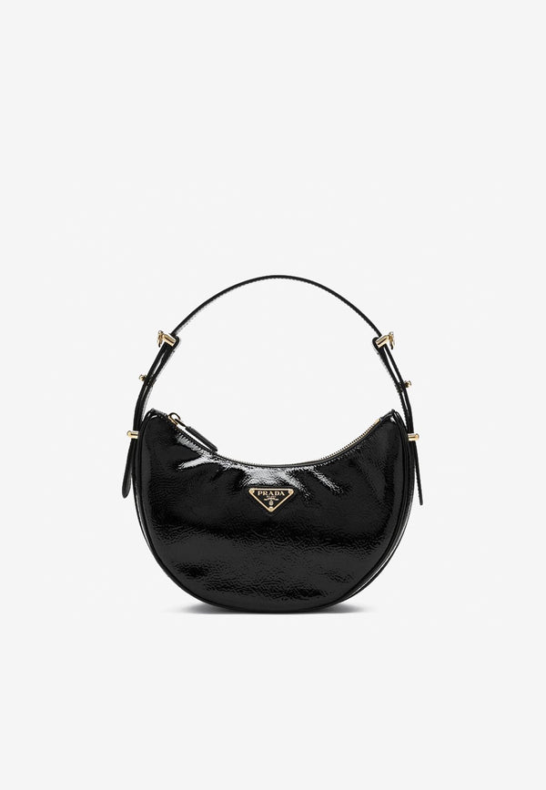 Prada Arqué Patent Leather Shoulder Bag  Black 1BC194OOO2DNT/Q_PRADA-F0002