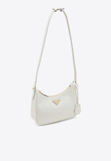 Prada Mini Saffiano Leather Re-Edition Shoulder Bag White 1BC204JOMNZV/O_PRADA-F097W