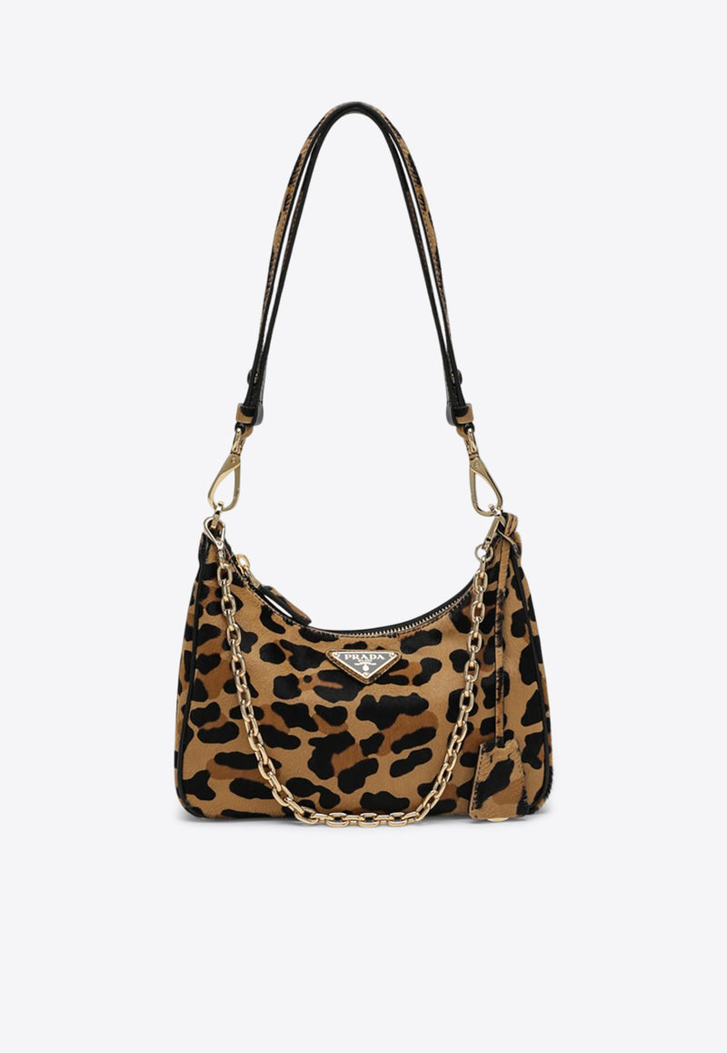 Prada Mini Re-Edition Leopard Print Shoulder Bag Beige 1BC204QOM2C7B/Q_PRADA-F0151