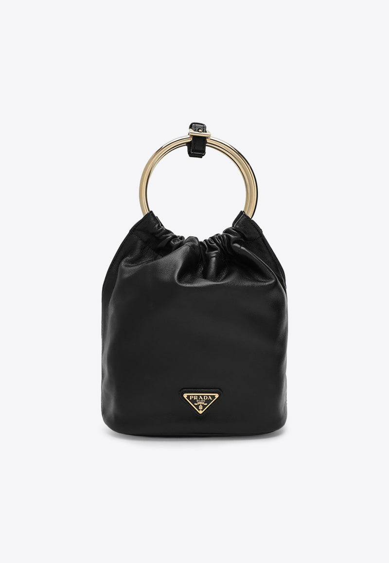 Prada Mini Bucket Bag in Nappa Leather Black 1BC227OOO2DX8/P_PRADA-F0002