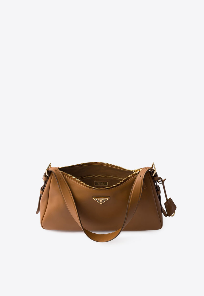 Prada Medium Aimée Leather Shoulder Bag Caramel 1BC229LVM2CYS/Q_PRADA-F03BH