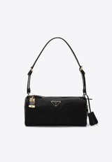 Prada Medium Logo Shoulder Bag with Branded Padlock Black 1BC233ODO2C8Q/Q_PRADA-F0002