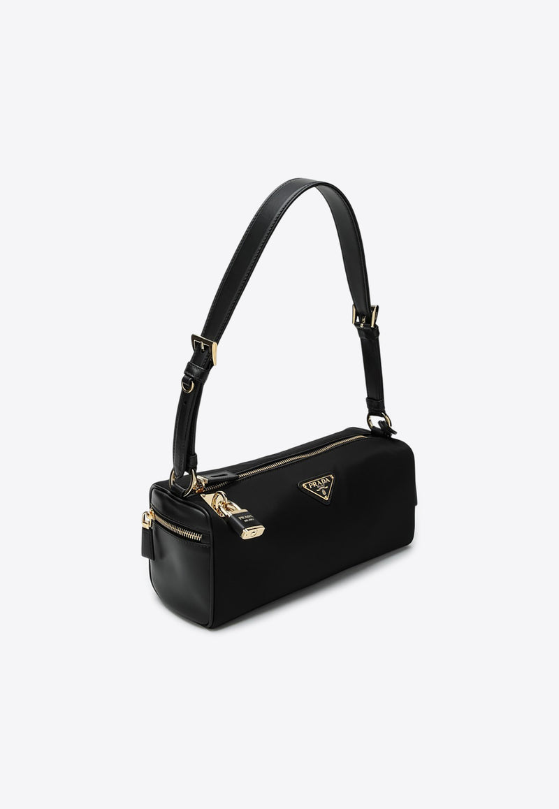 Prada Medium Logo Shoulder Bag with Branded Padlock Black 1BC233ODO2C8Q/Q_PRADA-F0002