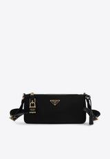 Prada Small Re-Nylon and Leather Shoulder Bag Black 1BC234NDO2C8Q/Q_PRADA-F0002