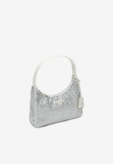 Prada Crystal Embellished Re-Edition Shoulder Bag White 1BC515OOO2AWL/Q_PRADA-F0009