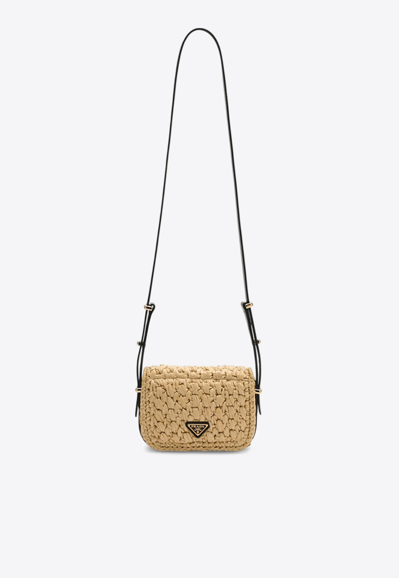 Prada Triangle Logo Raffia Crossbody Bag Natural 1BD362OOB2M2T/O_PRADA-F0I55