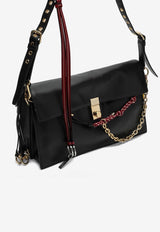 Prada Large Leather Shoulder Bag with Charms Black 1BD378OO62C6A/Q_PRADA-F0002