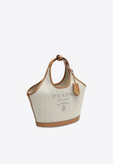 Prada Medium Logo Embossed Tote Bag Natural 1BG471OAH2DLI/O_PRADA-F0018