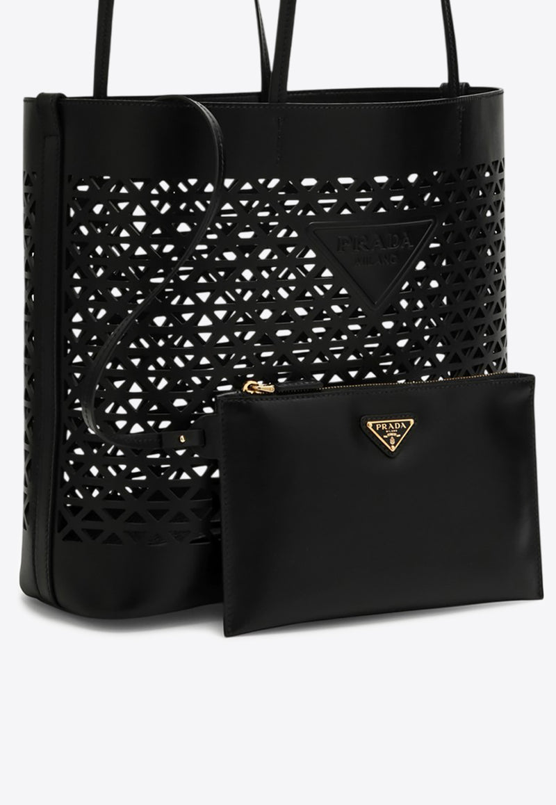 Prada Large Perforated Leather Tote Bag Black 1BG503OOO2CY4/O_PRADA-F0002