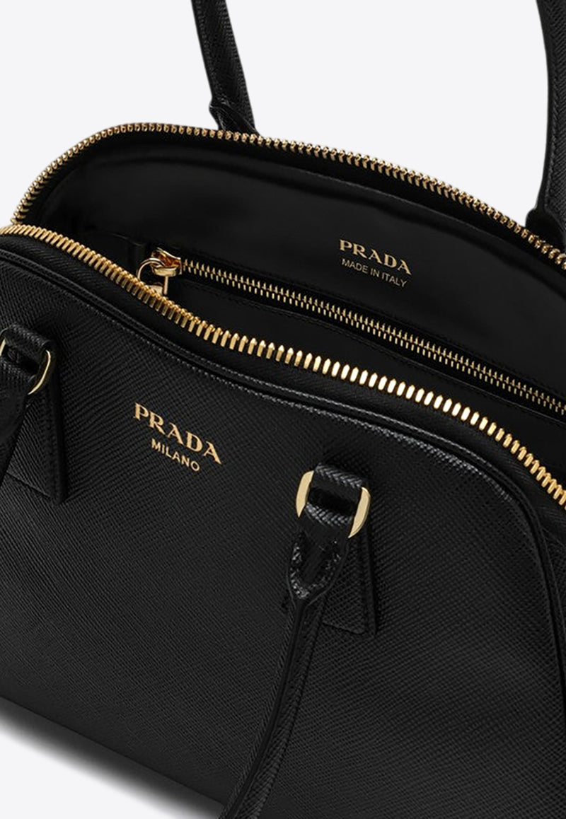 Prada Medium Saffiano Leather Top Handle Bag Black 1BG537MOM2A4A/P_PRADA-F0002