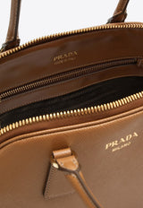 Prada Medium Saffiano Leather Top Handle Bag Caramel 1BG537MOM2A4A/P_PRADA-F03BH