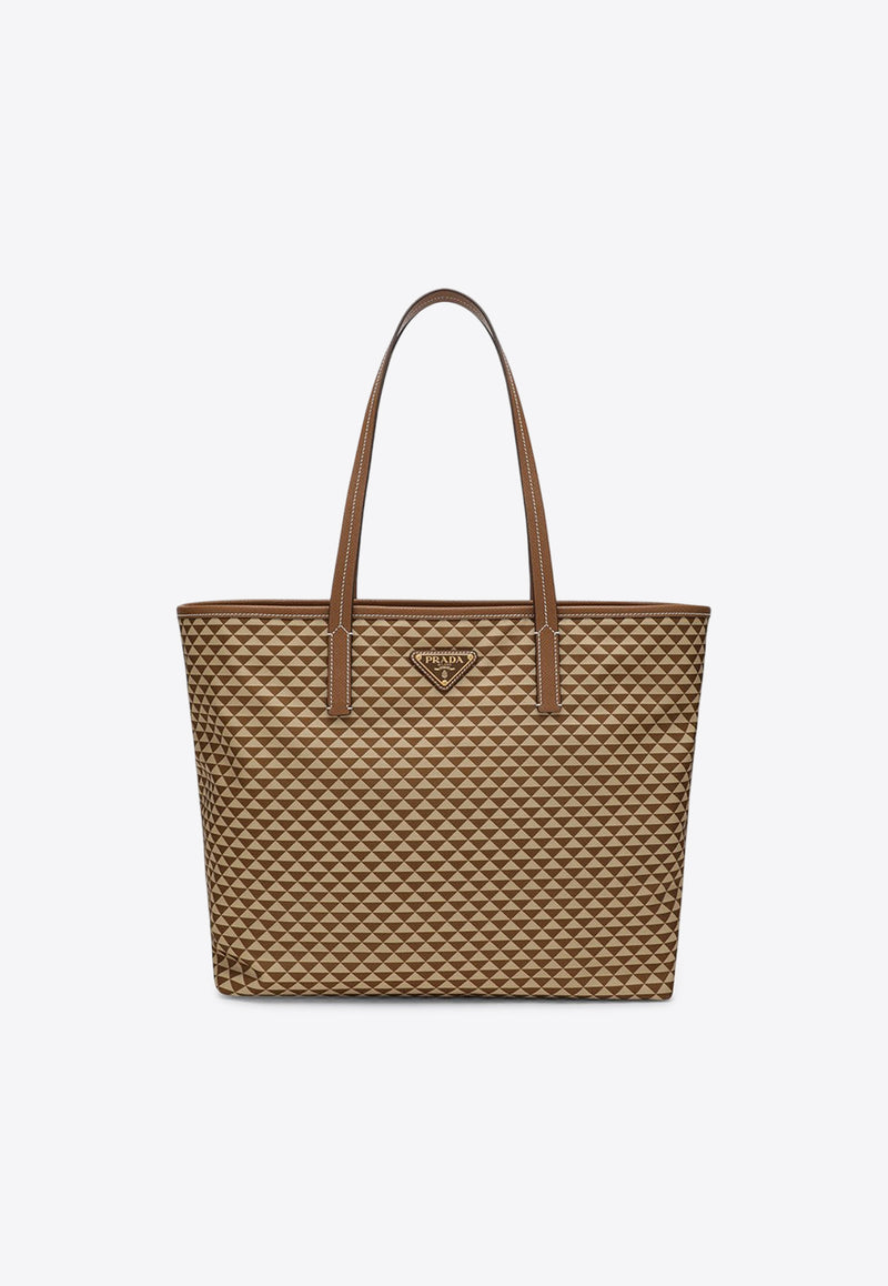 Prada Logo Monogram Tote Bag Caramel 1BG552OOO2HGX/Q_PRADA-F098L