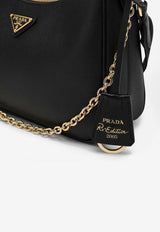 Prada Re-Edition 2005 Saffiano Leather Shoulder Bag Black 1BH204V2MNZV/Q_PRADA-F0632