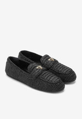 Prada Logo Appliqué Woven Crochet Loafers Black 1D437N0052C2T/O_PRADA-F0002