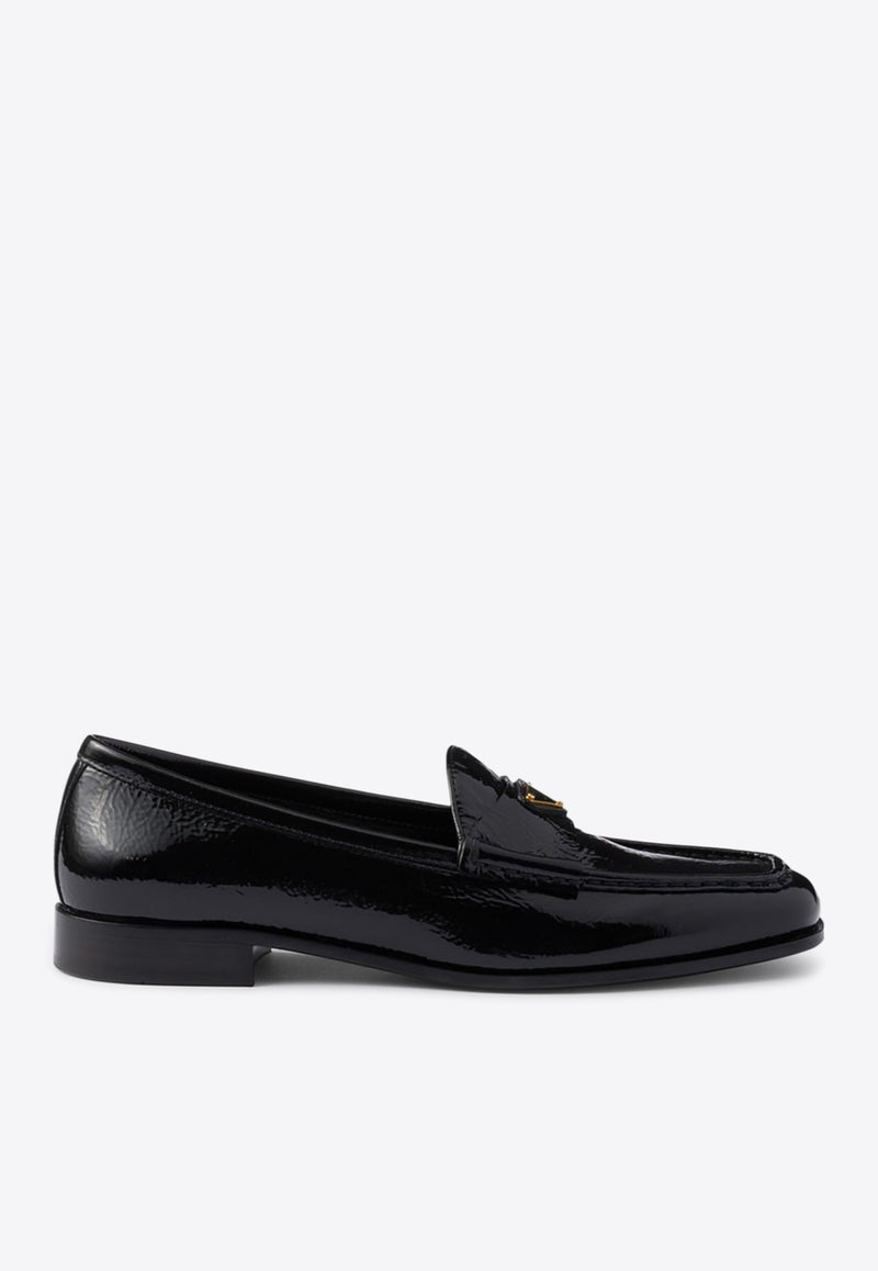 Prada Triangle Logo Patent Leather Loafers Black 1D843N020H27/Q_PRADA-F0002