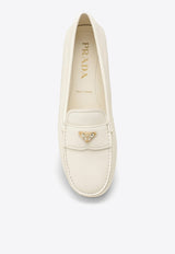 Prada Triangle Logo Leather Loafers Ivory 1DD082005ATG/O_PRADA-F0304