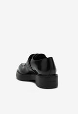 Prada Brushed Leather Lace-Up Shoes with Strap Black 1E590NG050055/P_PRADA-F0002