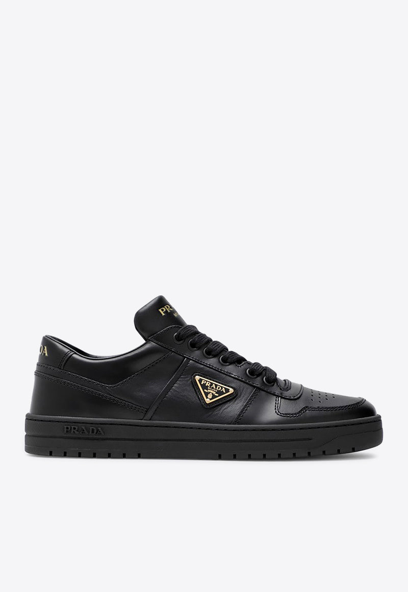 Prada Downtown Logo Leather Sneakers Black 1E792MDD303LPH/P_PRADA-F0002