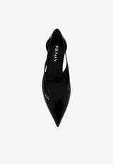 Prada Cut-Out Leather Pointed-Toe Flats Black 1F732ND015055/P_PRADA-F0002