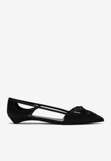 Prada Satin Cut-Out Pointed-Toe Flats Black 1F734N015049/P_PRADA-F0002