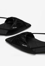 Prada Satin Cut-Out Pointed-Toe Flats Black 1F734N015049/P_PRADA-F0002