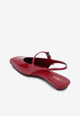 Prada Patent Leather Slingback Flats Cherry 1F828N015069/Q_PRADA-F0E06