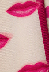 Prada Lip Print Silk Twill Foulard Pink 1FF0042C7H/Q_PRADA-F039K