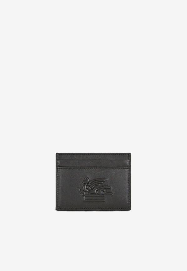 Etro Logo Embossed Leather Cardholder 1H769-2201 0001 Black